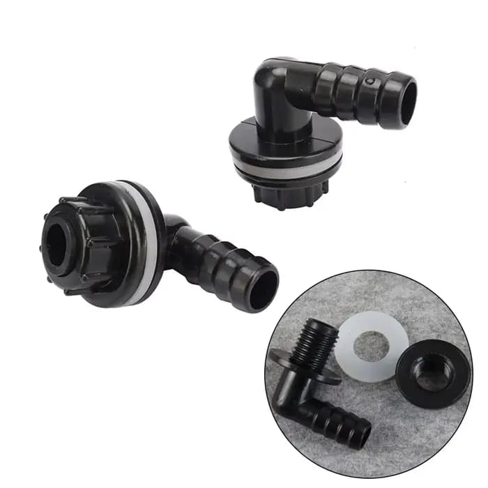 Buse de tuyau de connecteur coudé de 3/8 "à 14mm, pour réservoir d'eau, Joints de tuyau d'aquarium, 