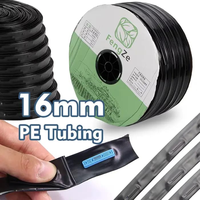 10-200m ruban d'égouttement 16MM PE espacement des tubes 10-40CM pour l'arrosage de serre de jardin 