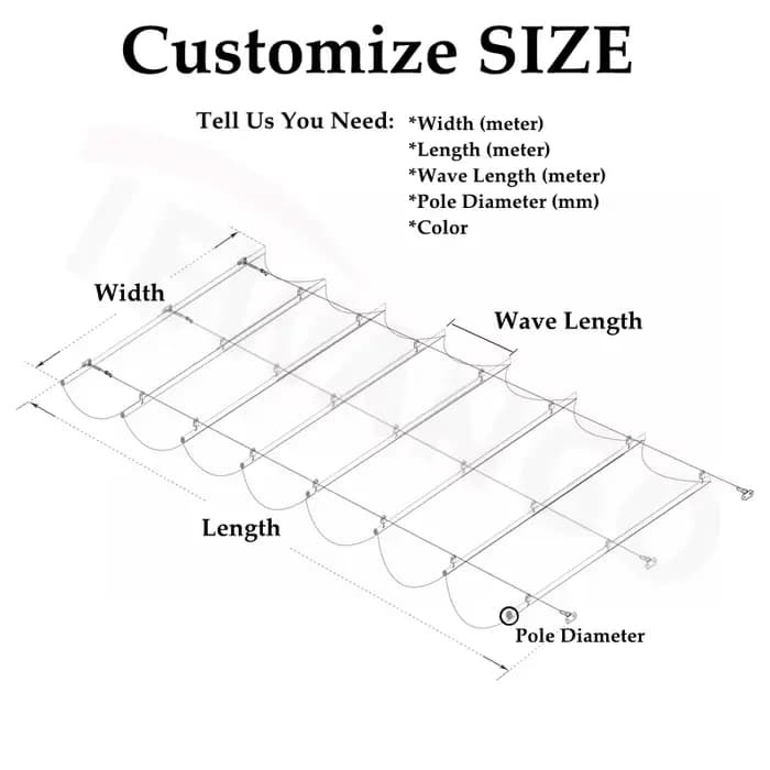 Filet d'ombrage télescopique rétractable et étanche, 2.5x3m ~ 3x6m, pour maison, jardin, Gazebo, Per