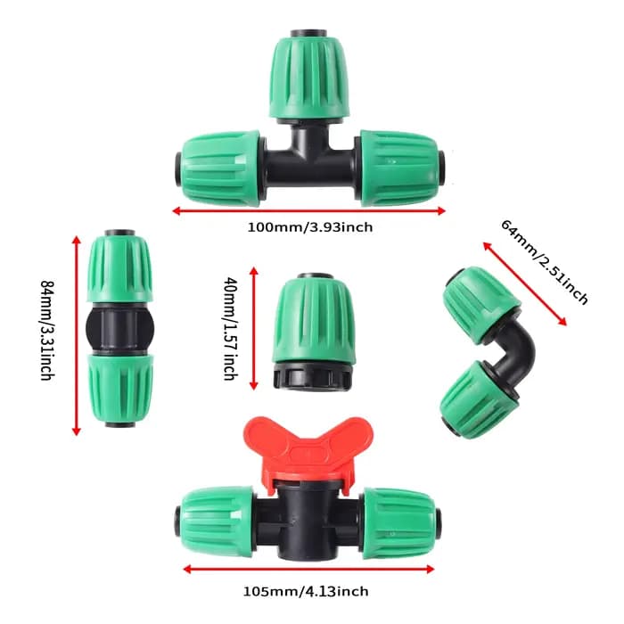 Connecteur Verrouillé de Tuyau en PE de 16mm, Couplage d'Eau de Jardin en kg, 1/2 en effet, Raccords