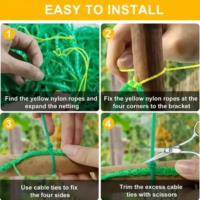 1 filet de treillis en nylon robuste pour plantes grimpantes d'extérieur, filet de jardinage en nylo