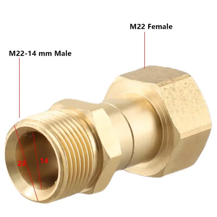 Connecteur de Joint pivotant pour nettoyeur haute pression, raccord de tuyau M22 14mm, filetage Anti
