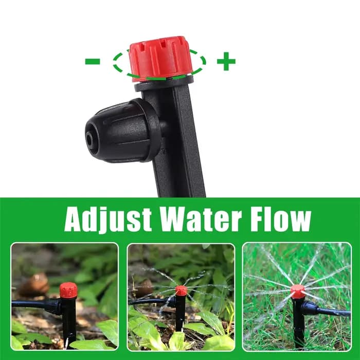 Dispositif de micro-pulvérisation d'irrigation de jardin, gouttes rouges réglables branchées au sol,