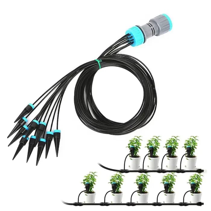 1 ensemble système d'arrosage automatique système d'irrigation goutte à goutte intérieure avec 10 tê