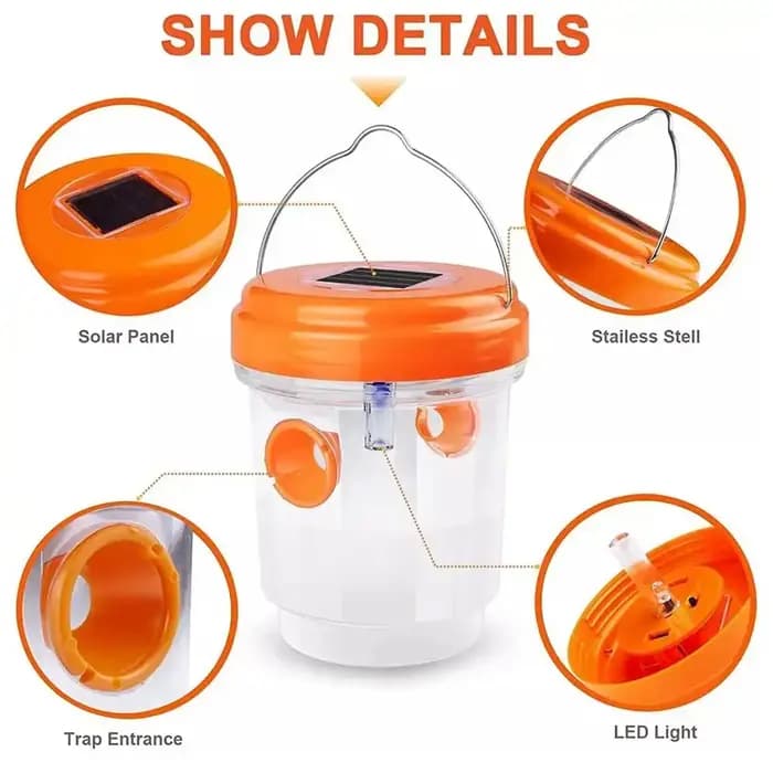 LED à alimentation solaire tueur d'insectes moustique Zapper piège suspendu extérieur sûr Non toxiqu