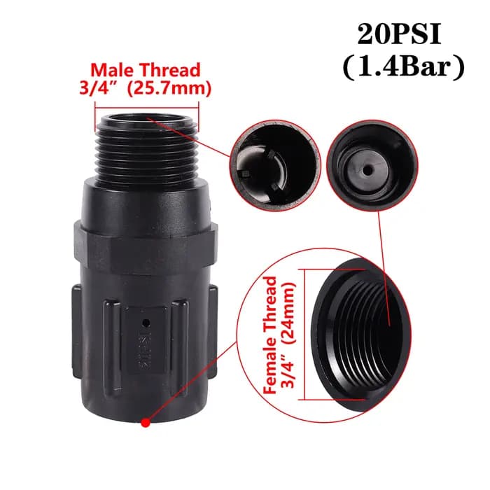 Régulateur de pression d'eau 15-45psi, vanne d'égouttement, filetage Bsp 3/4 pouces, Valve de réduct