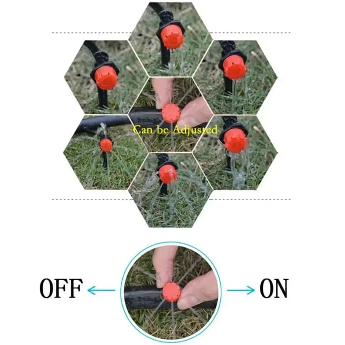 Buse de pulvérisation à connexion filetée pour arroseur d'eau réglable, d'argile de jardin, goutteur