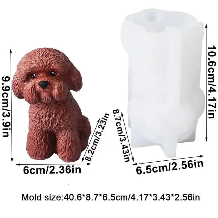 Moule en silicone chiot mignon pour bougie à pincer, pendentif en plâtre, goutte de colle artisanale