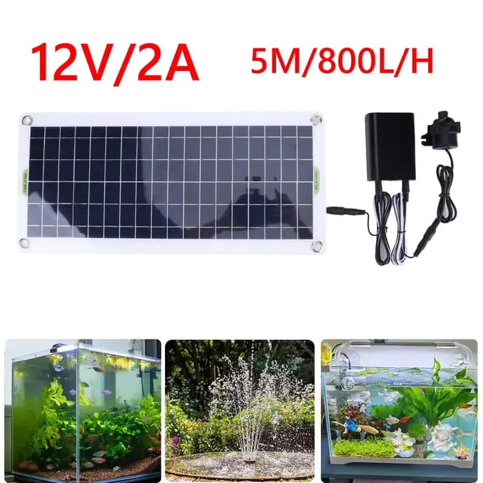 Ensemble de pompe à eau solaire sans balais, 30W, 800L/H, DC 18V, faible bruit, pour jardin, piscine