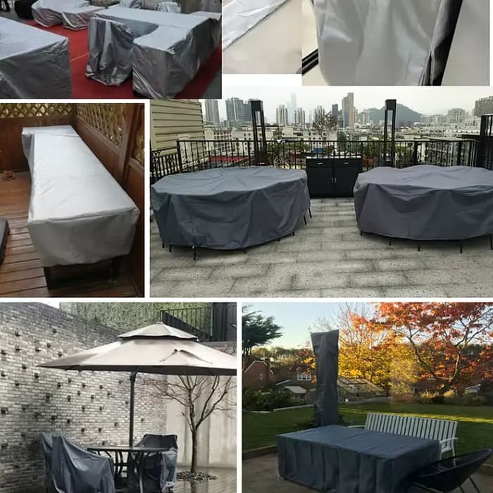 Housse de protection anti-poussière pour meubles d'extérieur, housse intelligente, argent et noir, p