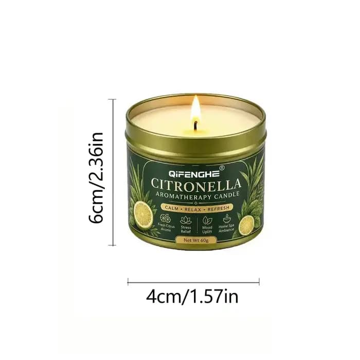 Bougie d'aromathérapie à la citronnelle, huile essentielle de plantes naturelles, répulsif contre le