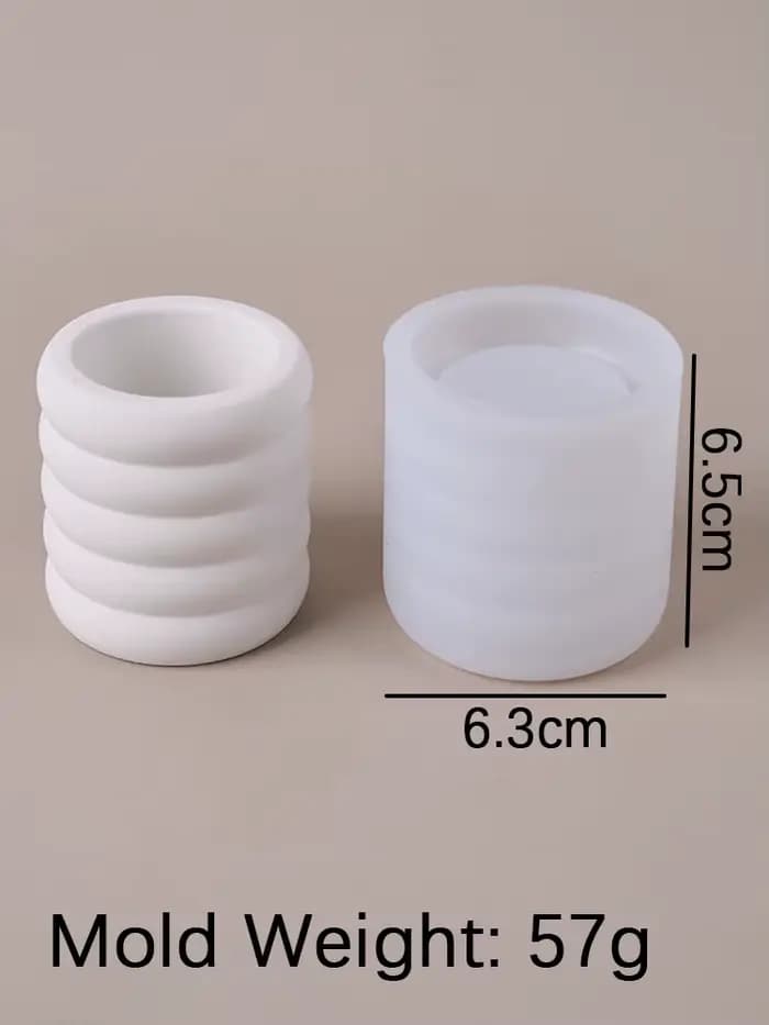Pot à anneaux cylindriques en Silicone, moule en béton fait à la main, boîte de rangement de tasse d