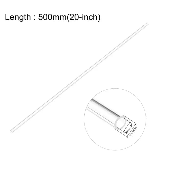 Tube acrylique transparent 50cm de longueur 6x8 8x10 10x12mm, 2 pièces, accessoires pour Aquarium, t