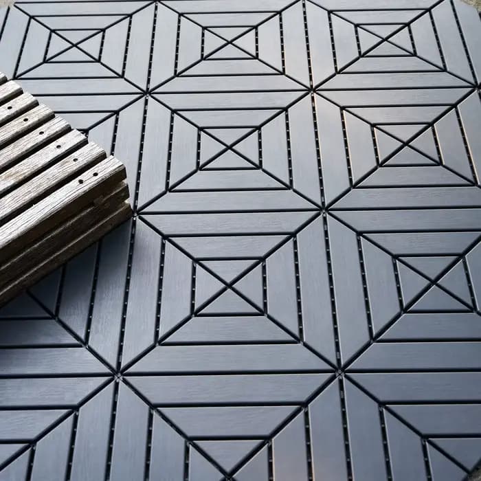 Carreaux de terrasse imbriqués en plastique, carreaux carrés étanches, utilisation par tous les temp