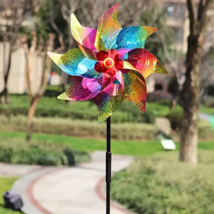 Moulin à vent décoratif pour parc de jardin extérieur, décharge de lumière colorée brillante, répuls
