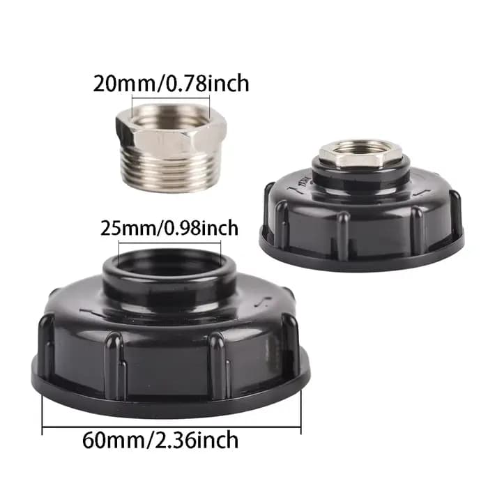 Adaptateur d'Eau IBC à Filetage Grossier S60x6, Précieux, 1/2 Pouces, 3/4 Pouces, Mâle Femelle, Sort