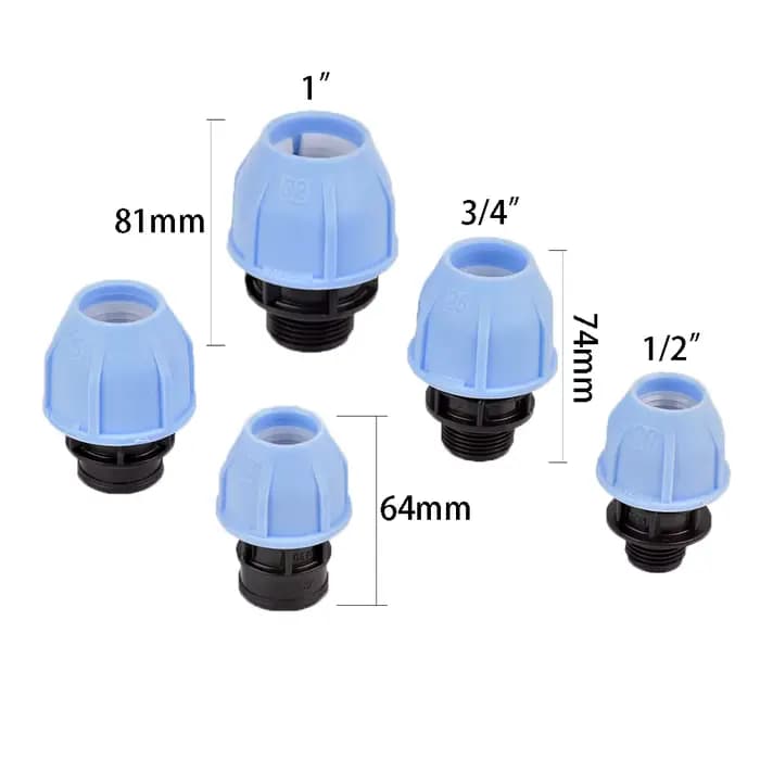 Adaptateur de réservoir d'irrigation IBC, 1 ''1/2'' 3/4'', connexion à filetage grossier OD: 20/25/3