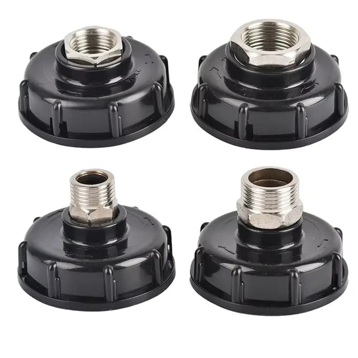 Adaptateur d'Eau IBC à Filetage Grossier S60x6, Précieux, 1/2 Pouces, 3/4 Pouces, Mâle Femelle, Sort