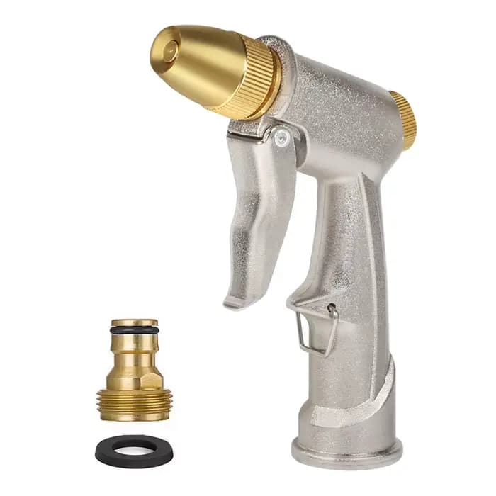 Pistolet de pulvérisation d'eau haute pression, tout placage métallique, tuyau de jardin, pelouse, M