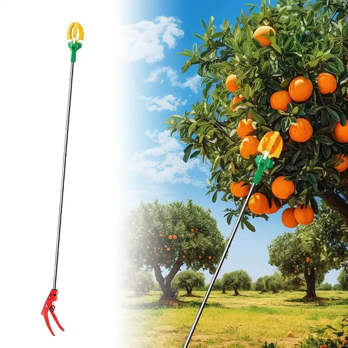 Cueilleur de fruits télescopique à trois griffes avec fonction de coupe de branches, cueilleur manue