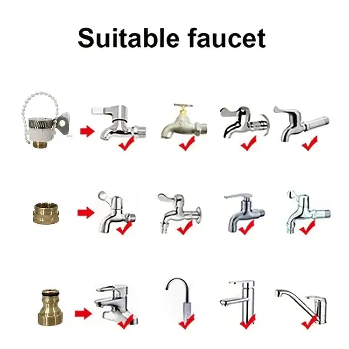 Adaptateur de tuyau d'eau, robinet domestique, connexion rapide d'eau, pistolet à eau pour Machine à