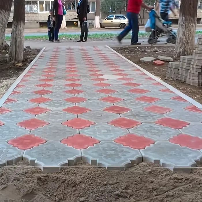 Paquet de deux moules de pierre à pas en ciment améliorés pour de belles pavage de béton dans votre 