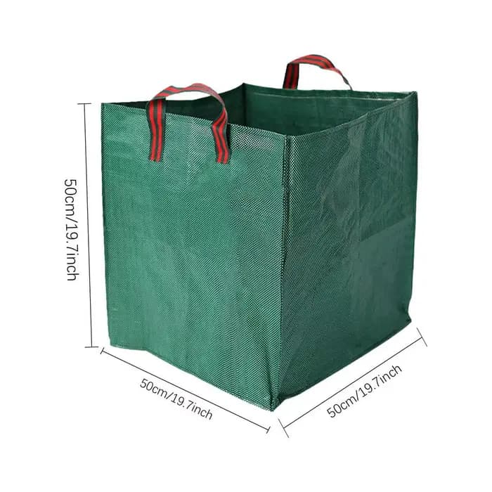 Sac poubelle de jardin carré robuste, sac tissé en PP, réutilisable, grande rue, pelouse, piscine, d