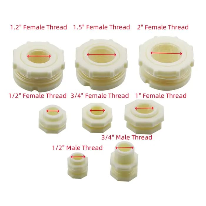 Connecteur de tour d'eau en plastique ABS à filetage mâle, 1/2 ", 3/4", 1/2 ", 1", 3/4 ", 1.2", 2 "f