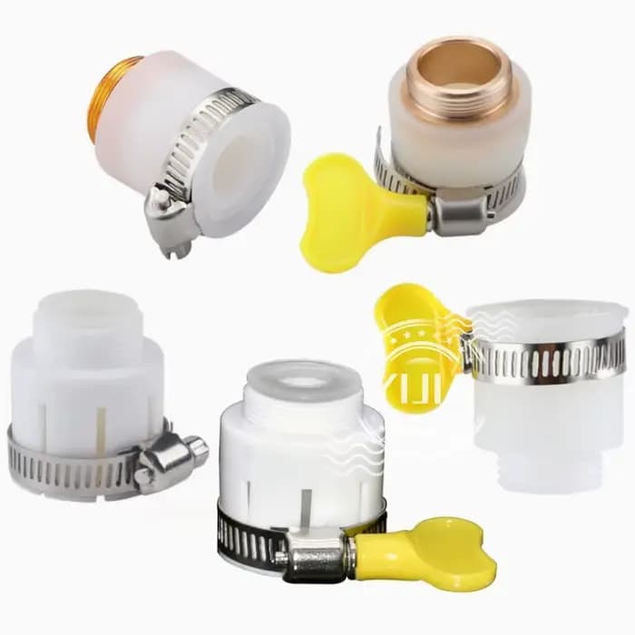 Adaptateur de robinet de jardin à Joint universel, convertisseur 1/2 ''avec pince, extension de barb