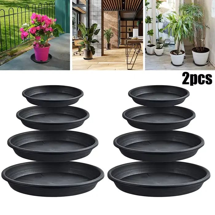 Soucoupe pour plantes rondes en plastique, 2 pièces, 4/6/7/8/10 pouces, plateaux pour pots de fleurs
