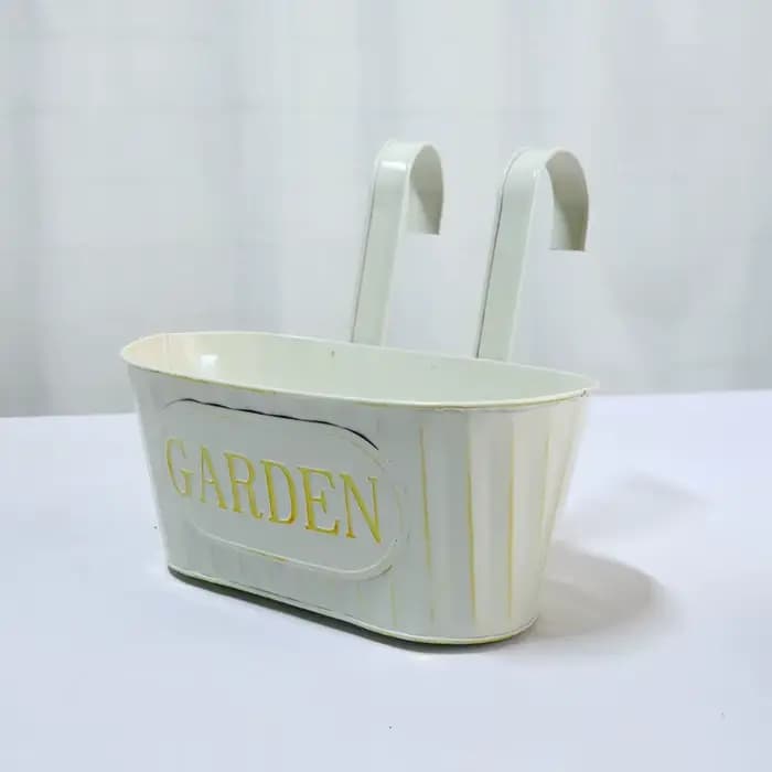 Jardinière ovale suspendue en forme de seau, panier suspendu détachable pour balcon extérieur, décor