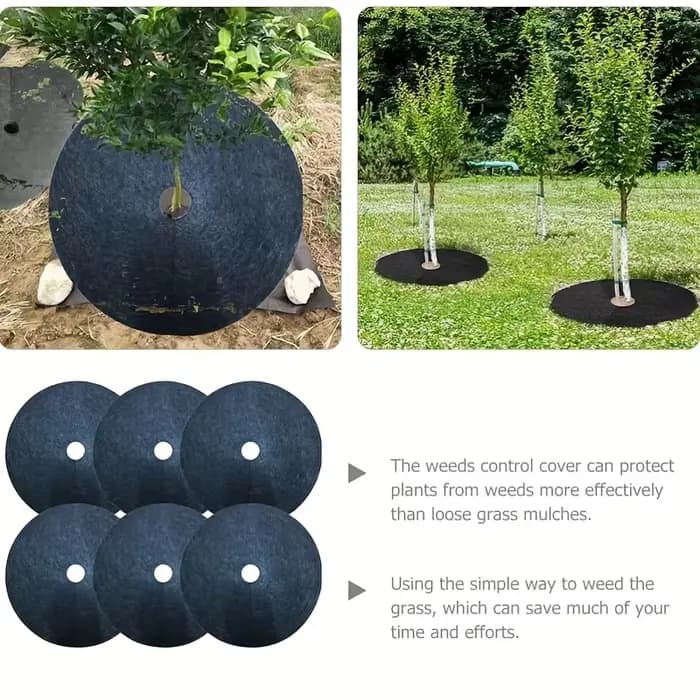 Paquet de 10 tissus noirs pour mauvaises herbes, tapis de jardin haut de gamme et housse de pelouse 