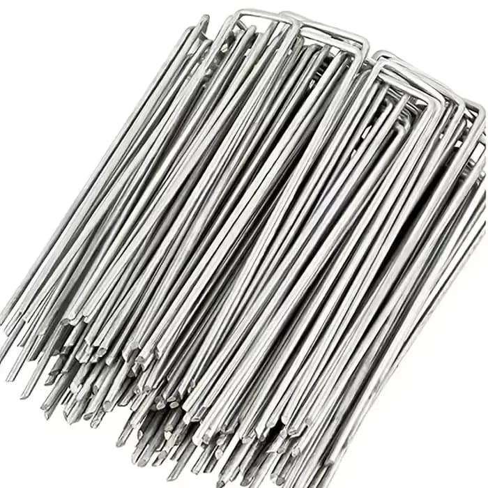 Agrafes de paysage 100 pièces, épingles de jardin en forme de U, agrafes de piquets de jardin, pique