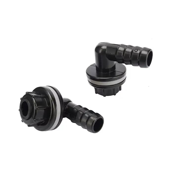 Buse de tuyau de connecteur coudé de 3/8 "à 14mm, pour réservoir d'eau, Joints de tuyau d'aquarium, 
