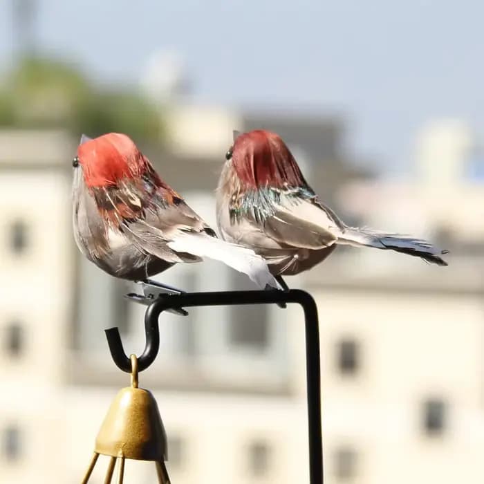 Simulation d'oiseau en mousse, 4 pièces, moineau réaliste, décoration de jardin, Robin, ornements de