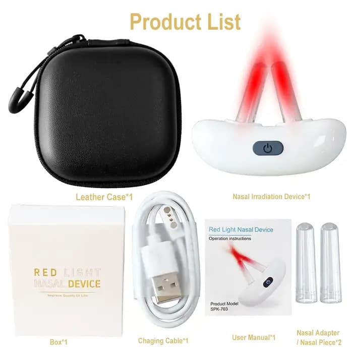 Appareil d'irradiation nasale infrarouge à lumière rouge électrique, masseur de rhinite basse fréque