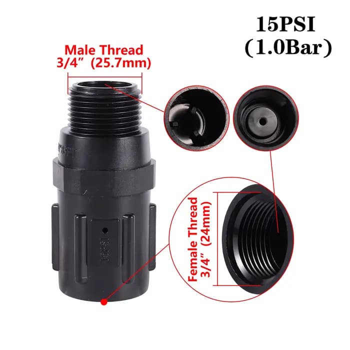 Régulateur de pression d'eau 15-45psi, vanne d'égouttement, filetage Bsp 3/4 pouces, Valve de réduct