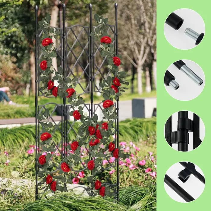 Cadre en treillis pour plantes de jardin, piquets de support pour plantes grimpantes, extérieur, mul
