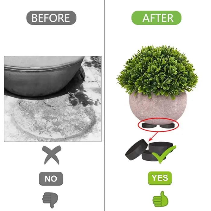 Riser de pot de fleur invisible pour plantes, base auto-arina, non ald, intérieur, extérieur, fourni