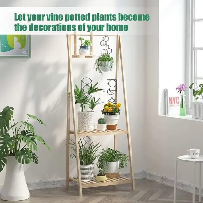 Cadre d'escalade en métal pour plantes, feuilles de fleurs, anciers de support en fer, pot de plante