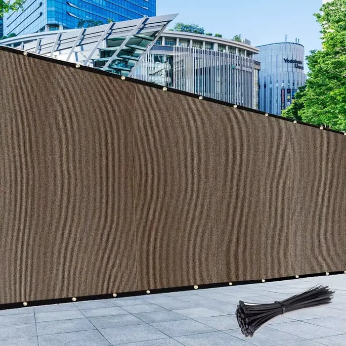 Filet d'ombrage en maille marron pour clôture de Patio Screen-160GSM, tissu en maille pour pare-bris