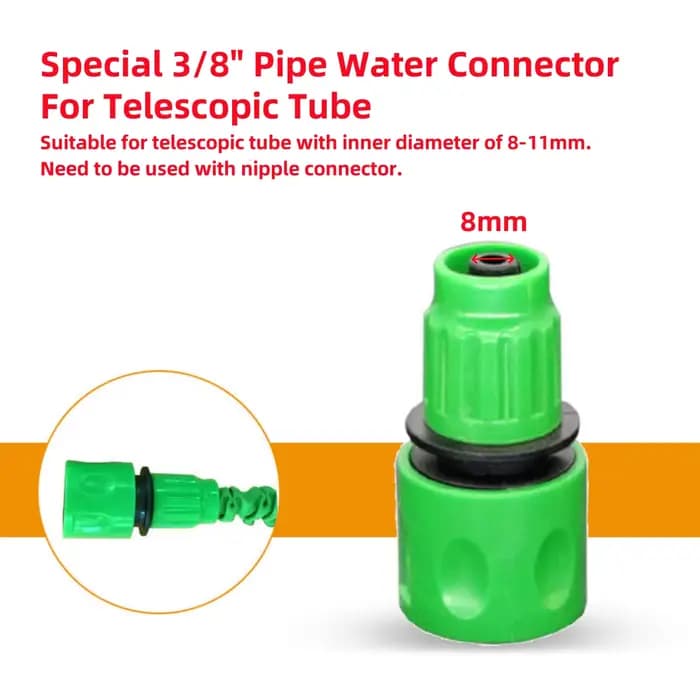 Joint de Tube télescopique de lavage de voiture, tuyau de 3/8 "à 16mm, tuyau de 8/11mm, connecteur d