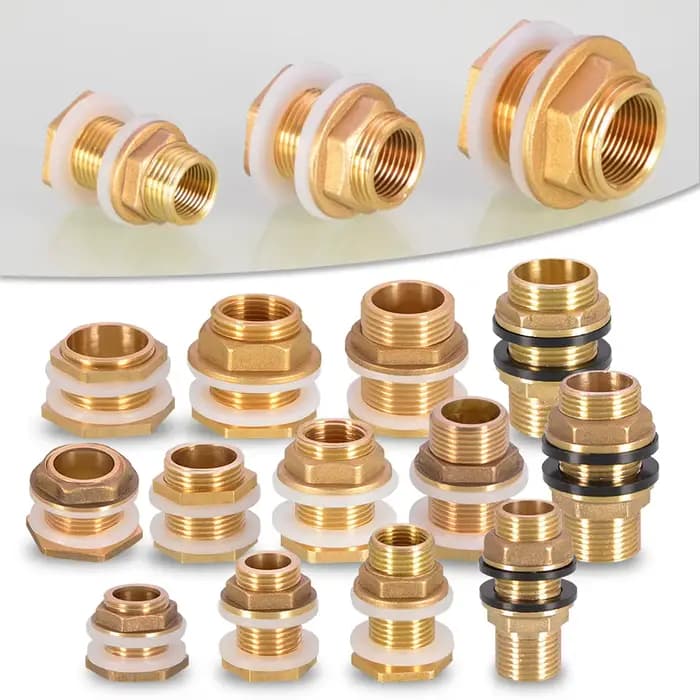 Connecteur de réservoir d'eau en laiton 1/2 "3/4" 1 ", joint en Silicone, tuyau en cuivre, Joint d'a