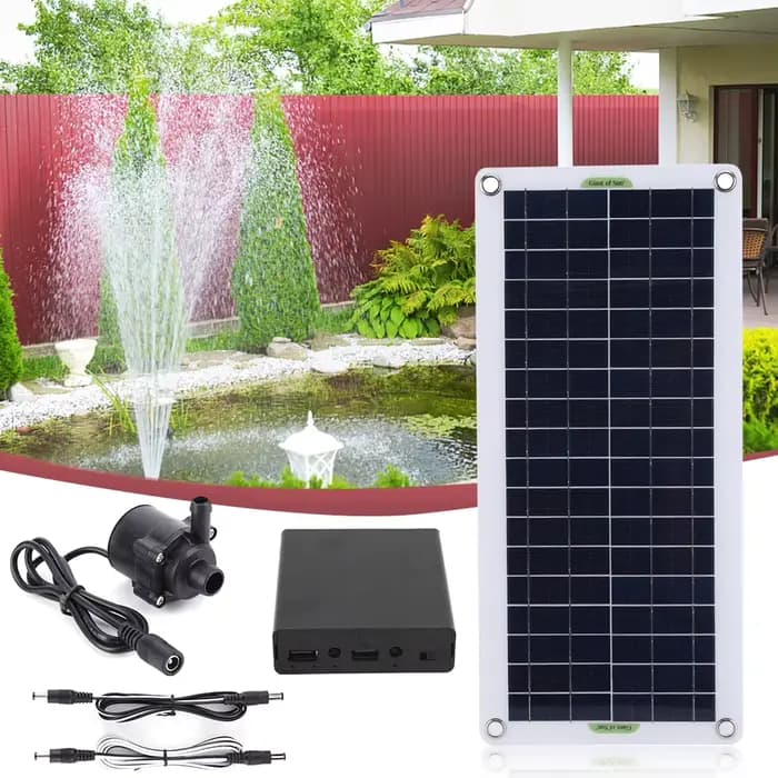 Ensemble de pompe à eau solaire sans balais, 30W, 800L/H, DC 18V, faible bruit, pour jardin, piscine