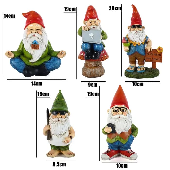 Statue de Gnome de jardin en résine, mignon, Zen, vilain, drôle, nains, magasin, ornements de pelous