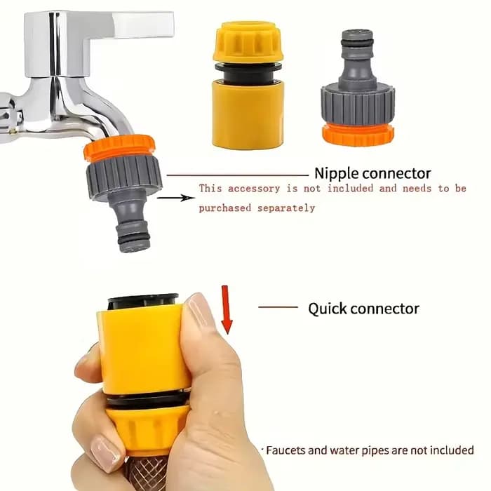 Adaptateur de tuyau d'arrosage à connexion rapide, connecteur Double mâle de 1/2 pouces pour système