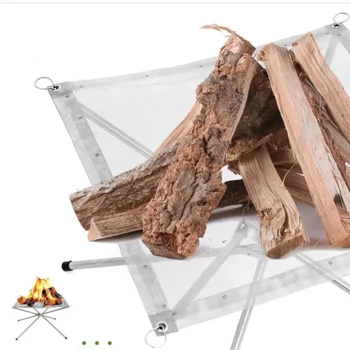 Support de feu de camp pliable en maille, foyer d'extérieur Portable, support de feu de camp pour Ca