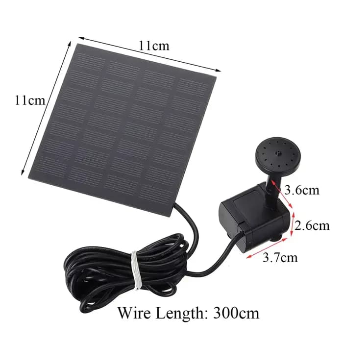 Pompe de fontaine solaire avec kit de panneau solaire, 6 buses, 62, 1.5W, bain d'oiseaux, sécuritair