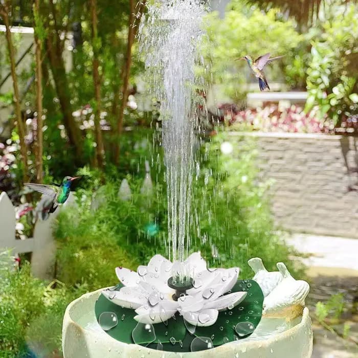 Mini fontaine à eau solaire flottante en forme de Lotus, décoration d'étang, cascade, bain d'oiseaux