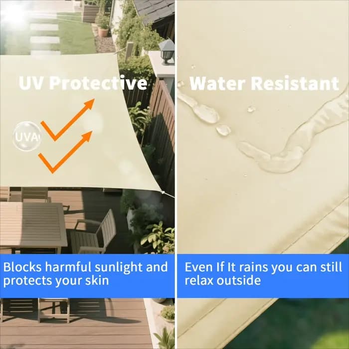Voile d'ombrage beige, imperméable, pour jardin extérieur, Patio, fête, bloc UV 98%, auvent de prote